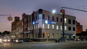 Exterior of BluePearl Pet Hospital at 190 3rd Ave in Gowanus, Brooklyn, a 24/7 emergency veterinary clinic equipped for trauma and critical care